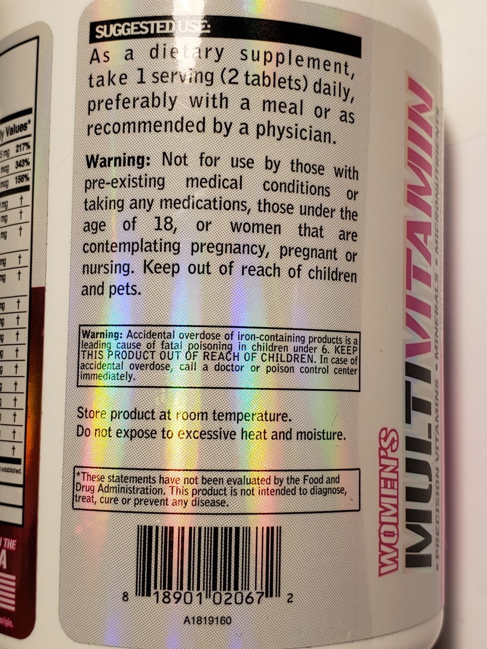 Evlution Nutrition WOMENS MULTIVITAMIN – 120 Tablets / 60 Servings – Exp 4/2027