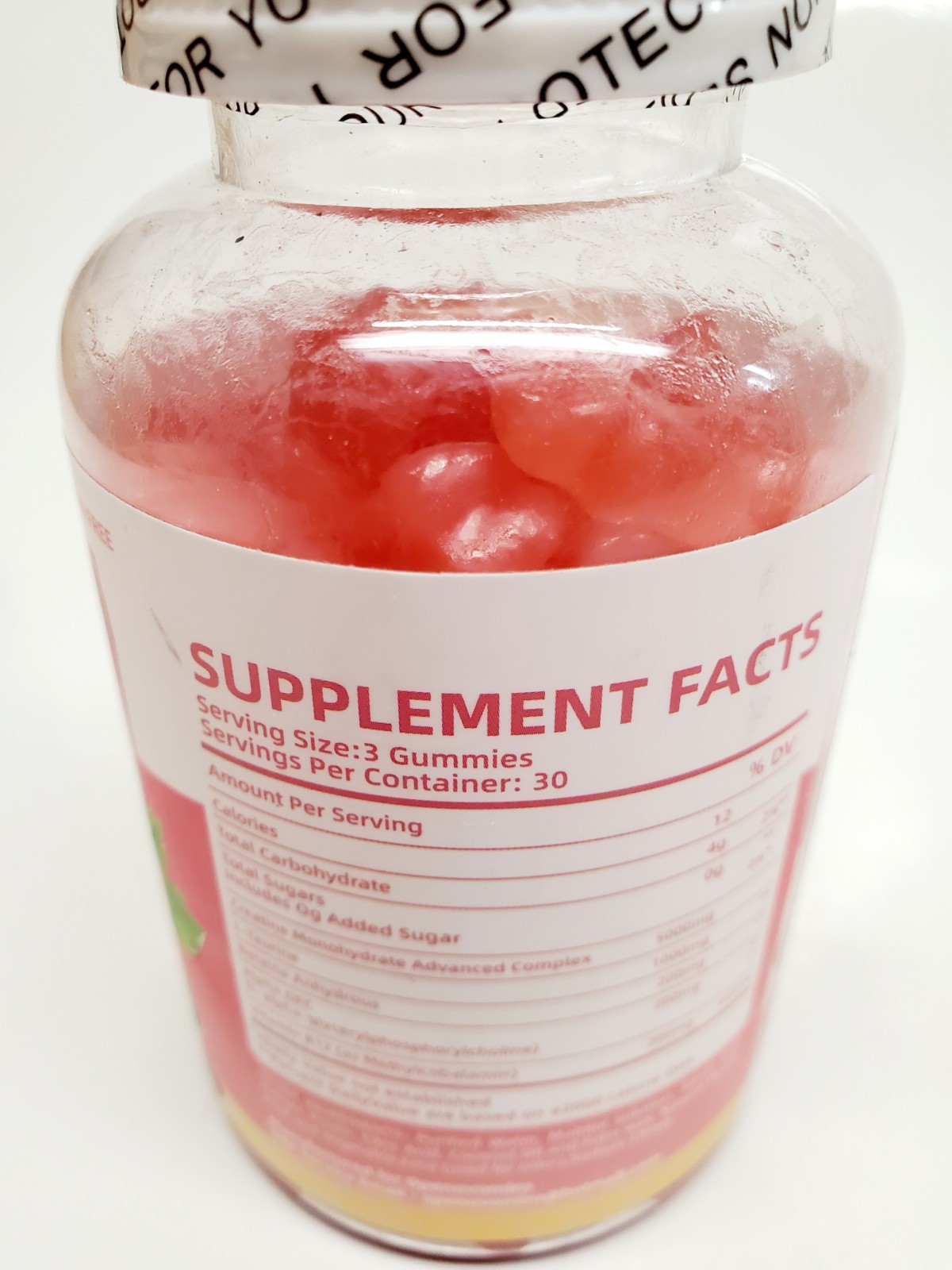 2ct Creatine Monohydrate Gummies 6400mg Peach Flavor- High Absorption-Sugar Free