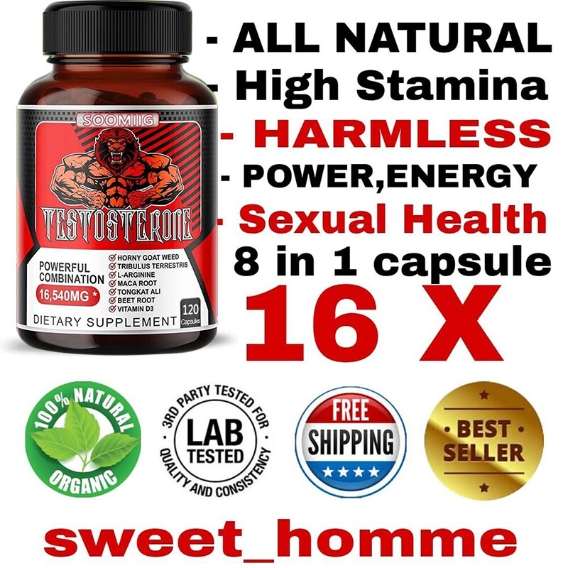 Natural Testosteron Booster 16,540mg 30 /60/120 Capsules For Stamina Strength