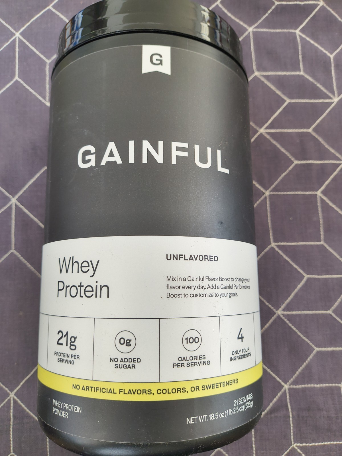 Gainful Unflavored Whey Protein 18.5 oz 21 Servings Bb 8/28/26