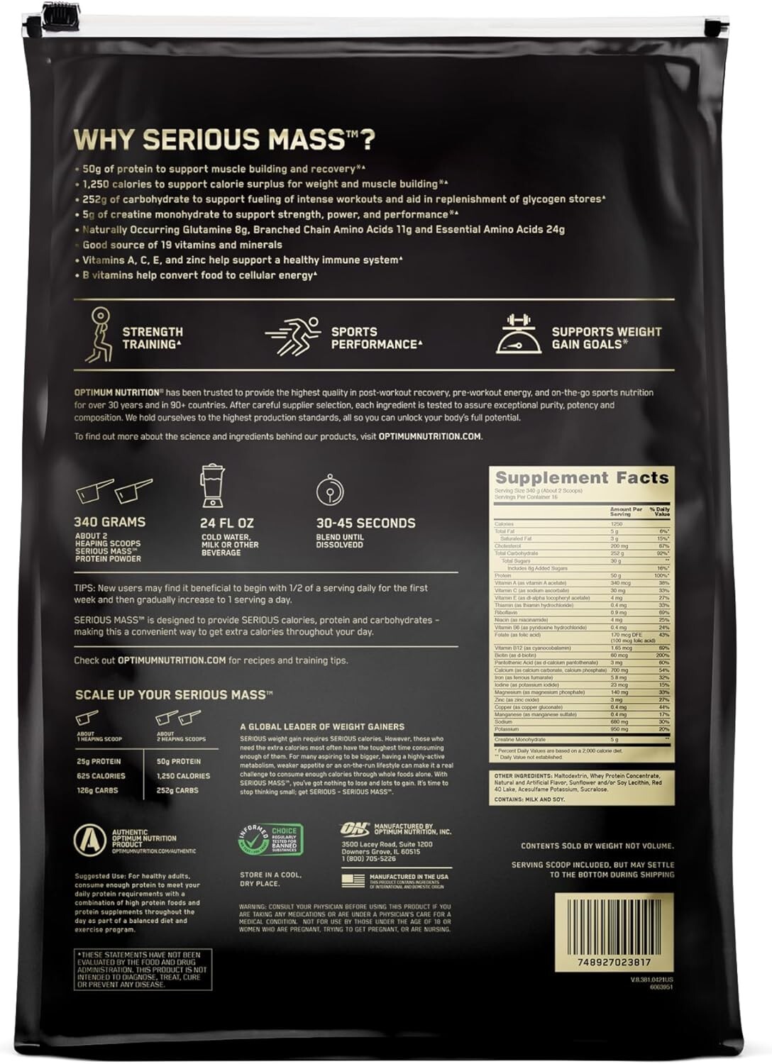 SERIOUS MASS – High-Protein Weight Gain Powder