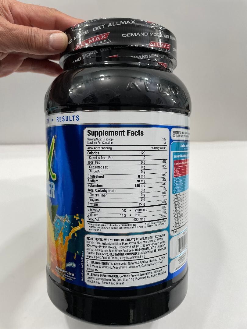 ALLMAX, Whey Protein Isolate Lemon Ice Tea Flavor, 27 G. Protein, 28 servings