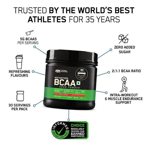 ON optimum nutrition BCAA 250gm 30 serving fruit punch