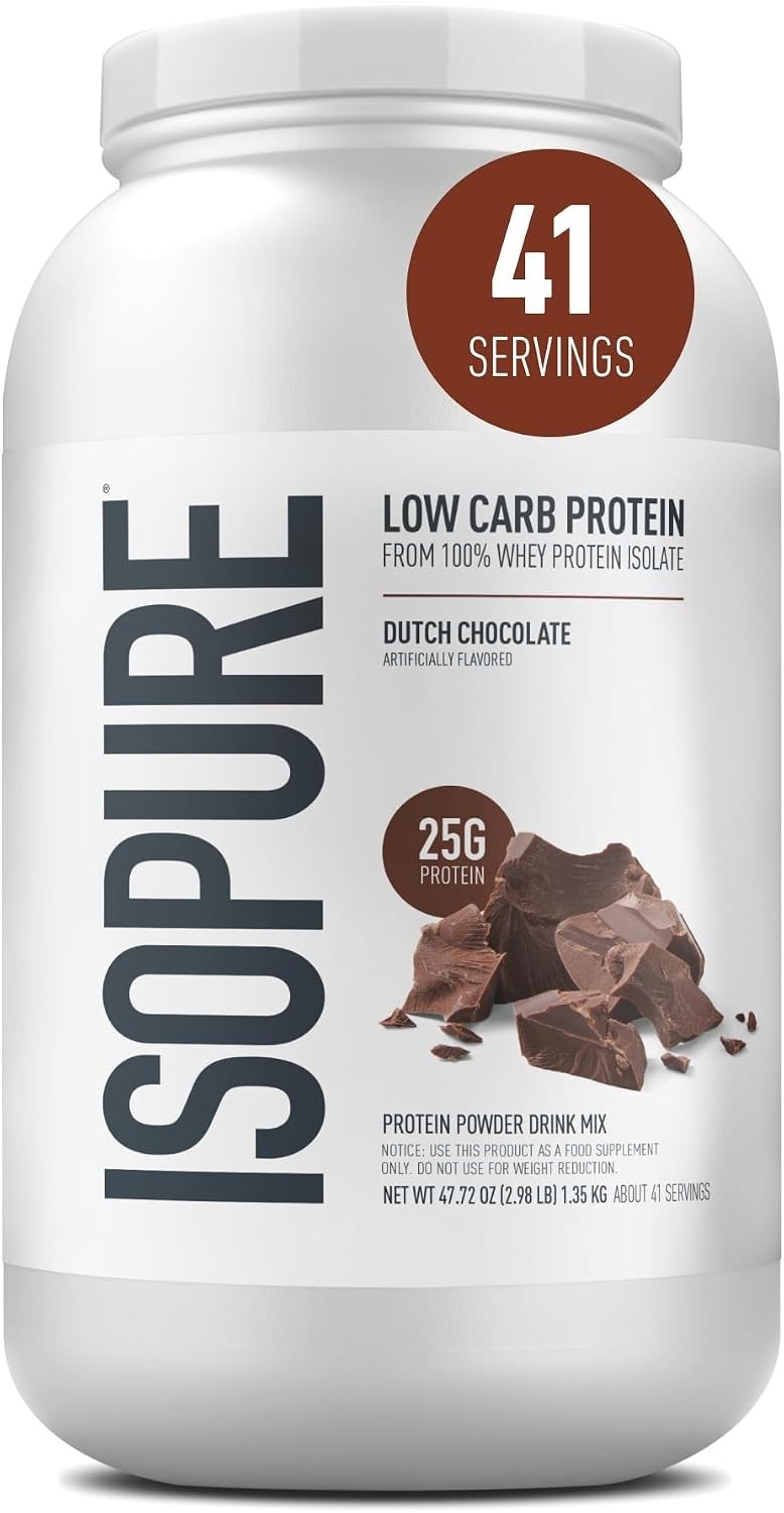 Isopure Low Carb Whey Isolate Protein Powder Dutch Chocolate 3.07 Lbs 41