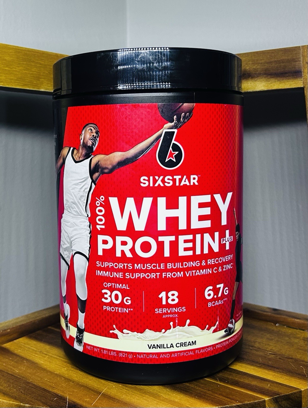 SixStar 100% Whey Protein Plus 30g VANILLA CREAM Flavor 1.81lbs- NEW SEALED-