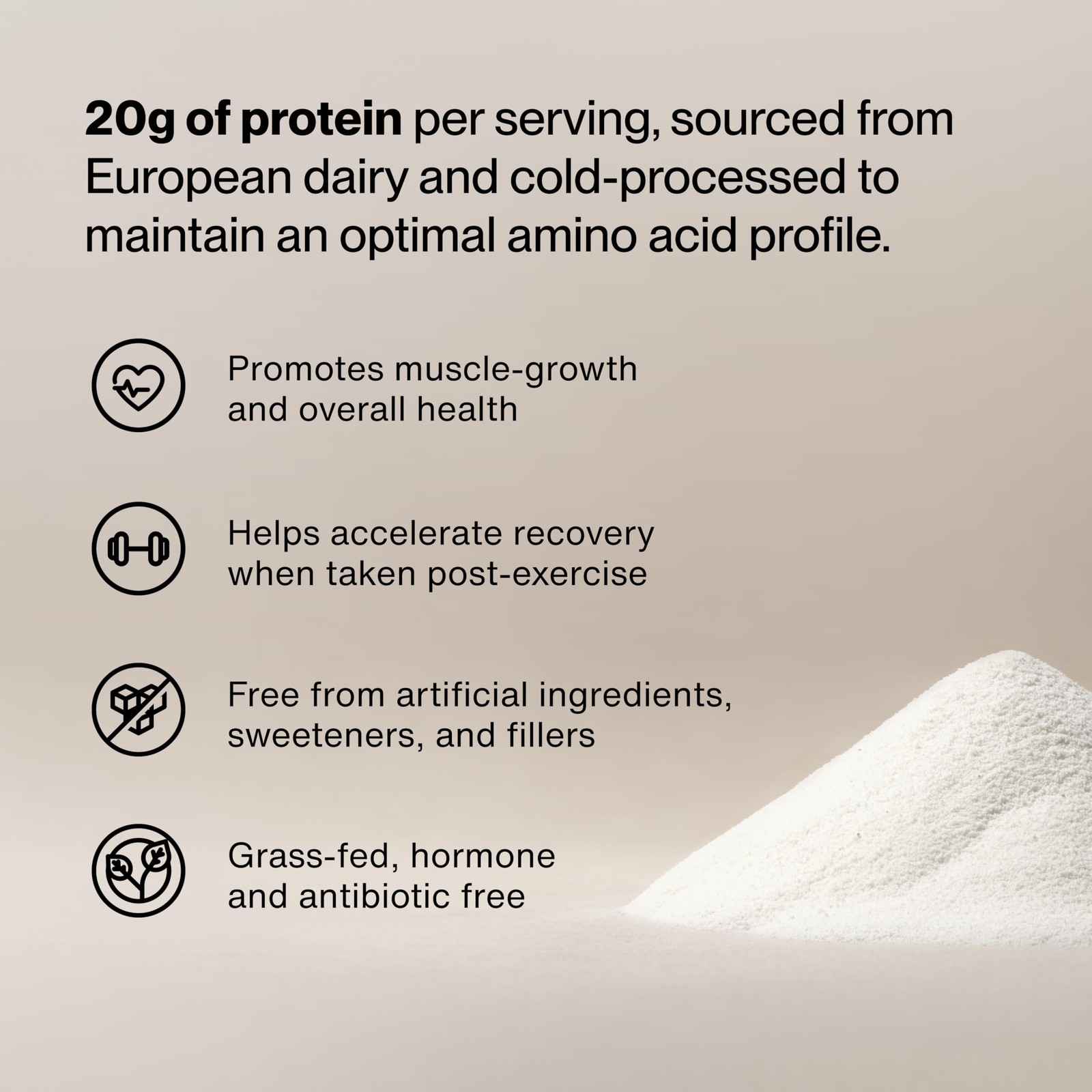 Vanilla Whey Protein Powder 1.4 lbs Grass Fed Muscle Building Supplement