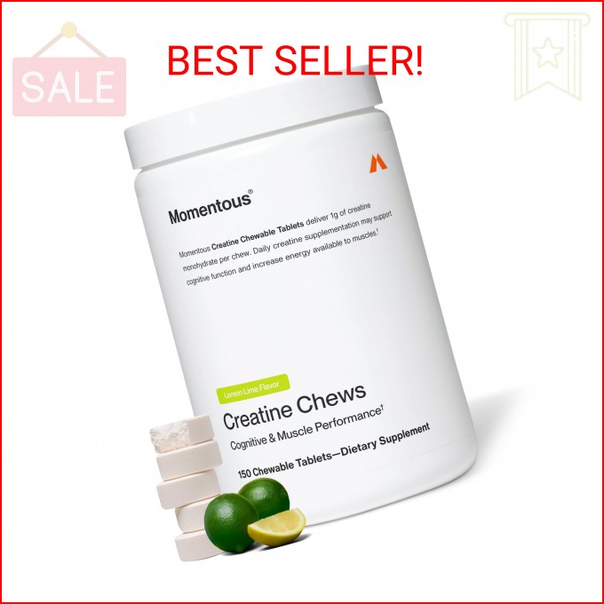 Momentous Creatine Chews – Creatine Monohydrate – Supports Strength, Lean Muscle