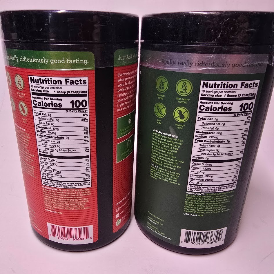 Perk Chill Mint Chocolate & Mexican Hot Chocolate Flavored (18 Servings each)