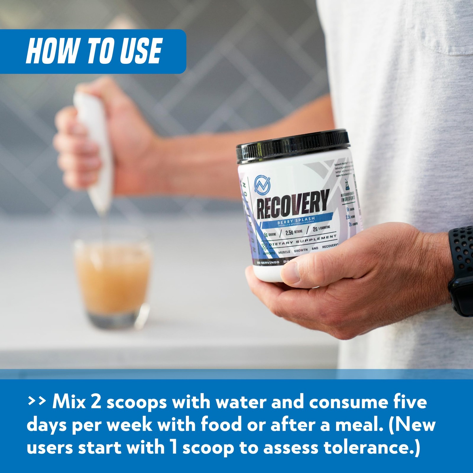 Outwork Nutrition Post-Workout Recovery: Creatine, KSM-66 Ashwagandha, Betaine