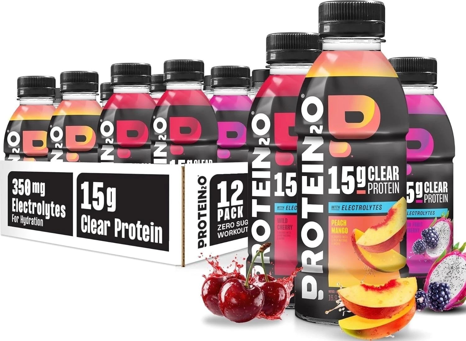 Nutritionally Enhanced Clear Protein Water – Great for Recovery, 12-Pack Variety