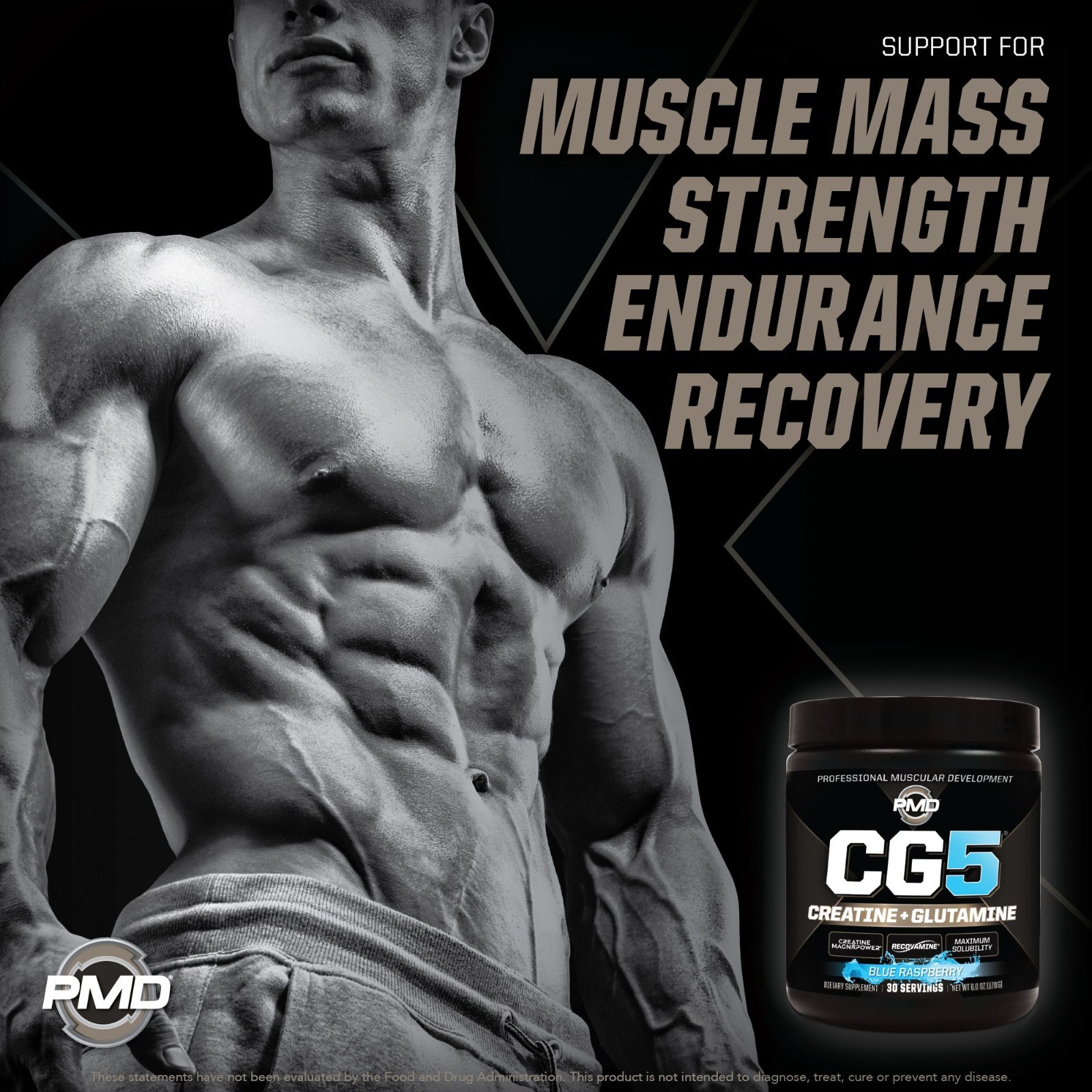 CG5-Creatine/Glutamine Powder-Strength, Power & Recovery-Blue Raspberry 30 serve