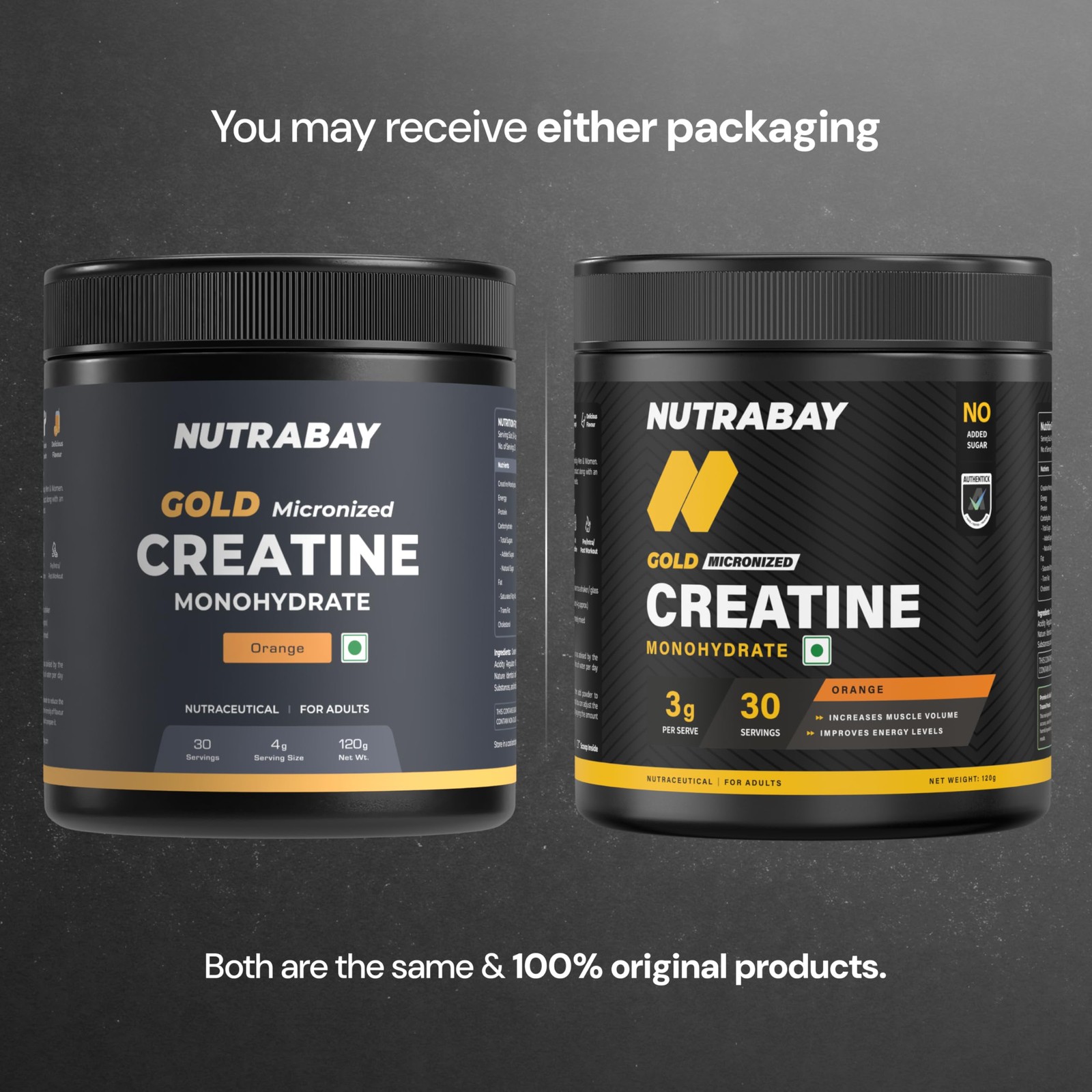 Nutrabay Creatine Monohydrate 120g Orange 3000mg Serving