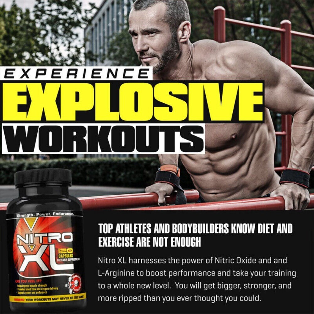 Nitro XL Nitric Oxide Bodybuilding Capsules Build Muscle Mass Performance