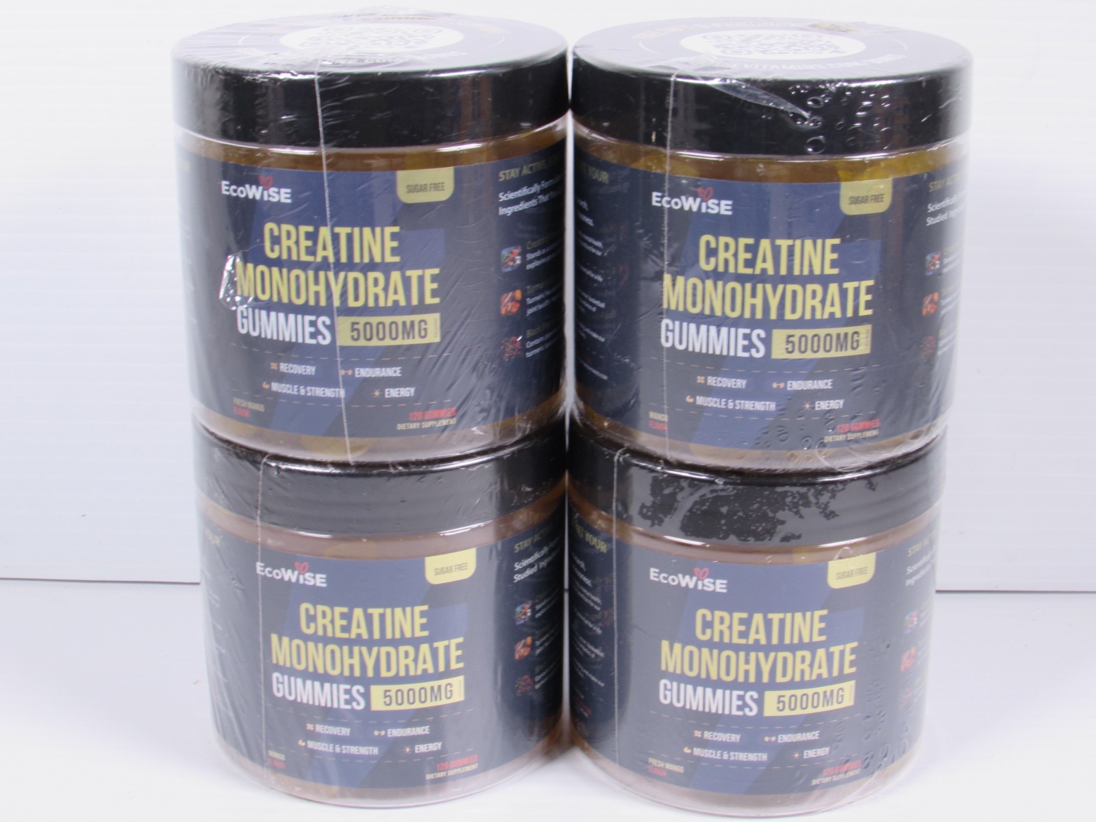 4x EcoWise Wellness Creatine Monohydrate Mango 480 TOTAL Gummies Exp 3/27