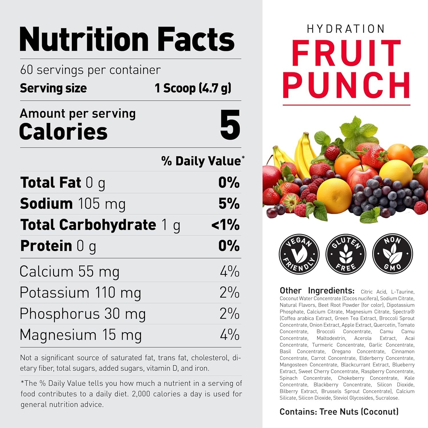 Electrolyte Hydration Powder for Enhanced Performance – 60 Servings, Fruit Punch