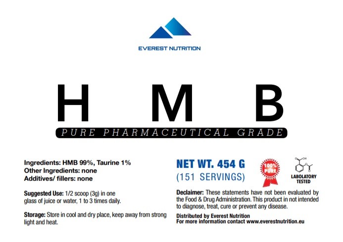 HMB Powder ANTICATABOLIC, FAT LOSS, ANABOLIC.