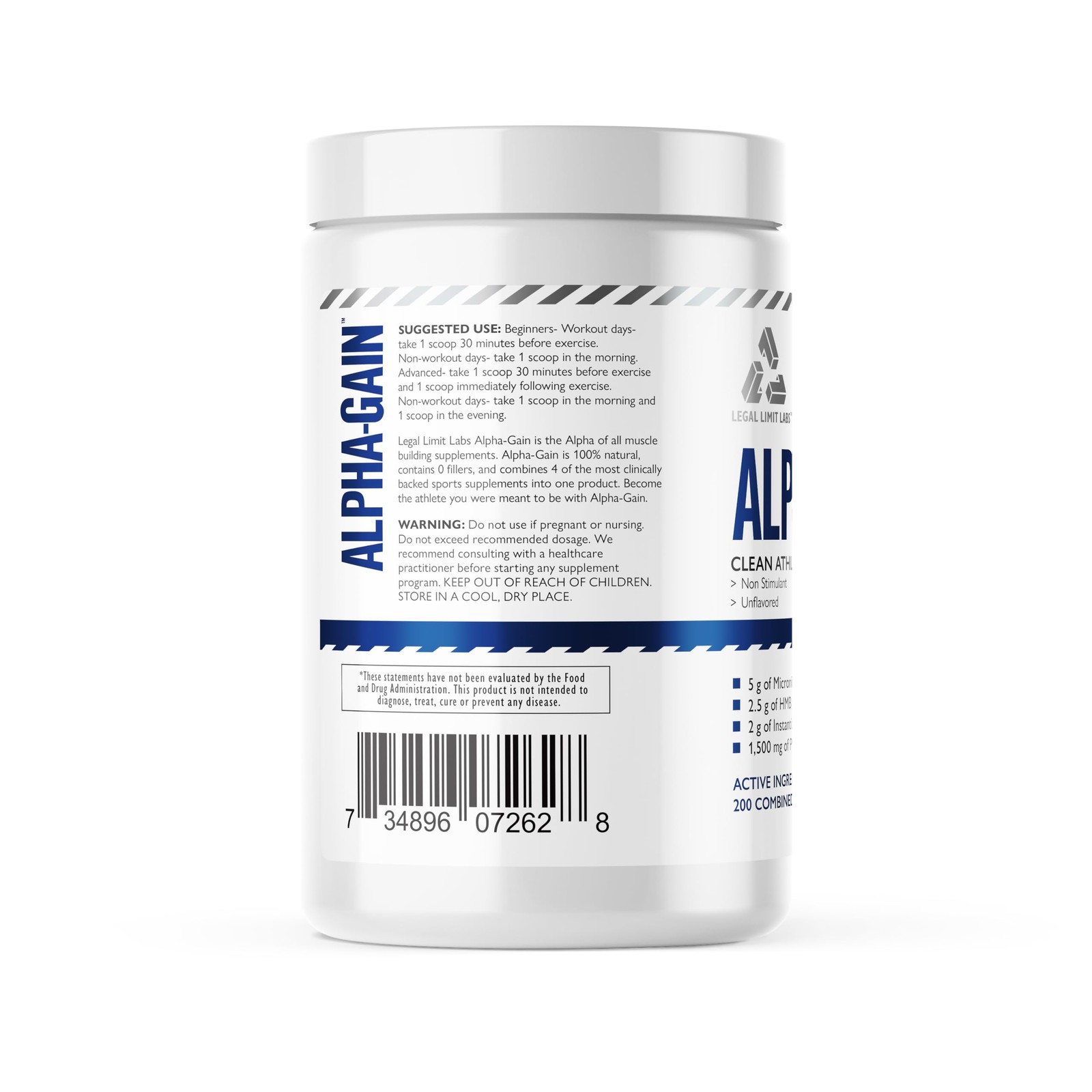 Legal Limit Labs Alpha Gain Creatine HMB Leucine Lean Muscle 30 Servings