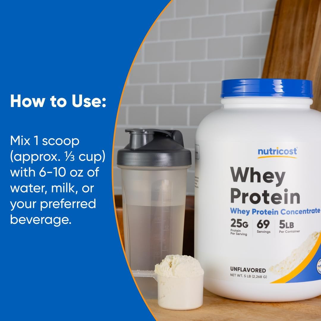 Whey Protein Powder, Unflavored, 5 Pounds – from Whey Protein Concentrate