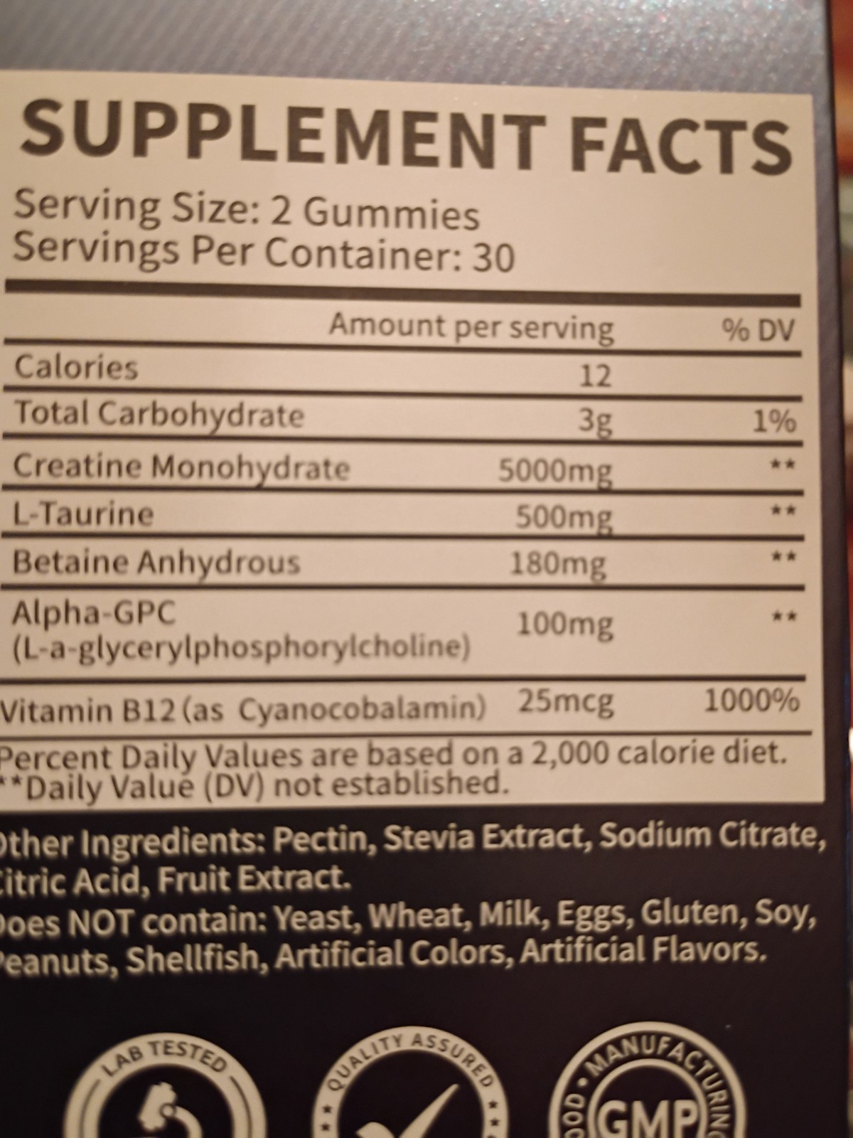 Creatine Monohydrate GUMMIES 🫐 Flavor 1 Sugar Free 1 Month Supply for Pump 💪