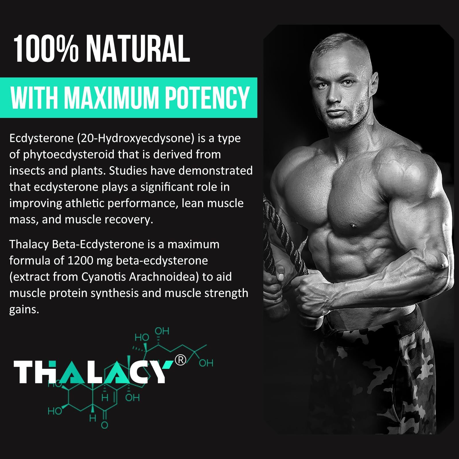 Beta Ecdysterone 98% Maximum Purity 60 Capsules 1200MG