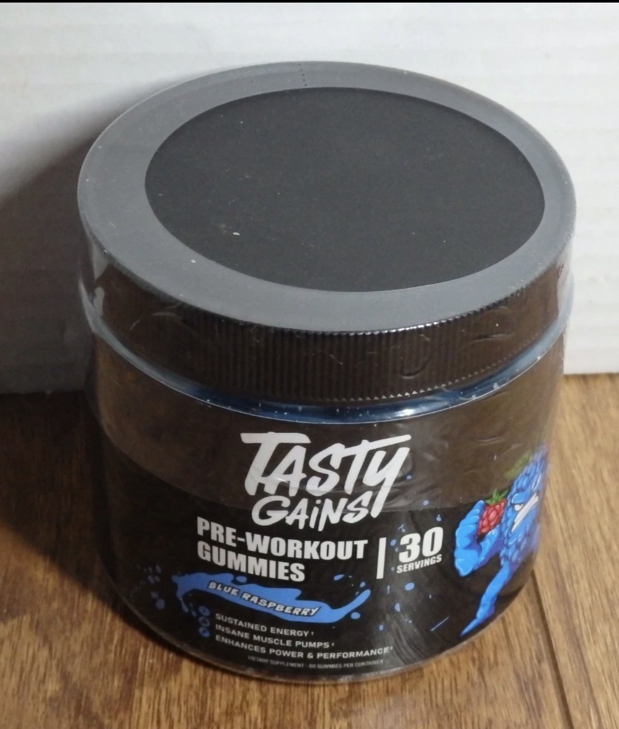 Tasty gains Pre Workout gummies Blue Raspberry exp 01/27