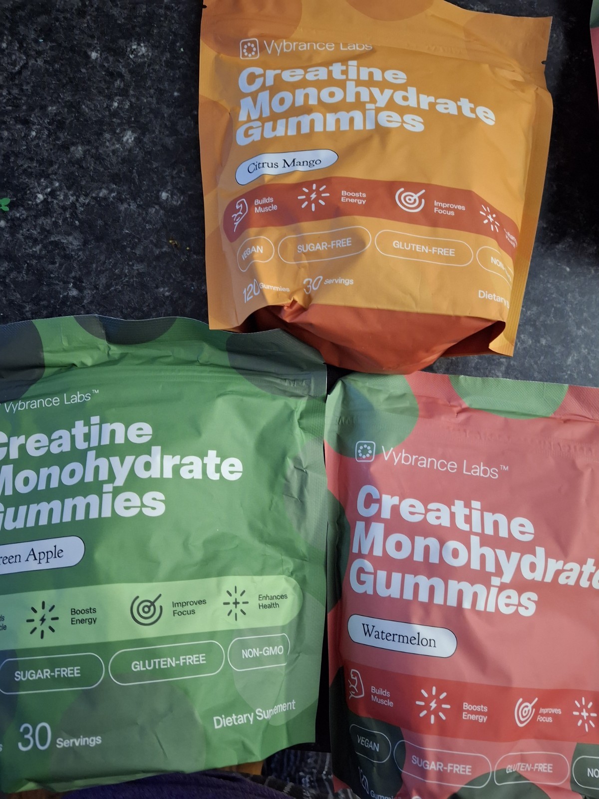 3 Packages of Vybrance Labs Creatine Monohydrate Gummies Health Wellness Diet