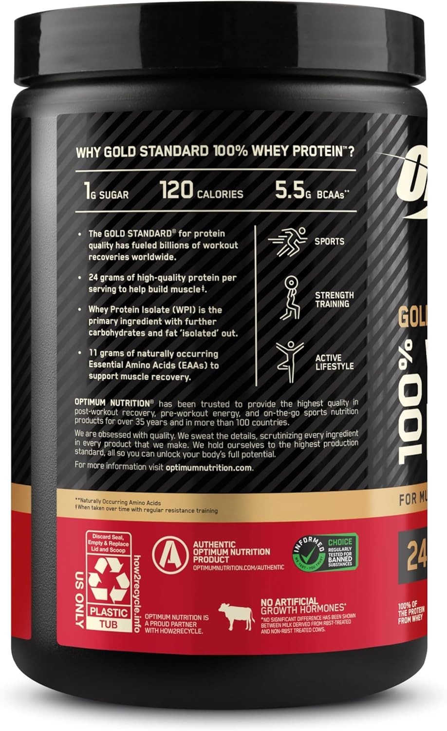 Optimum Nutrition Gold Standard 100% Whey Protein Powder, Double Rich Chocolate