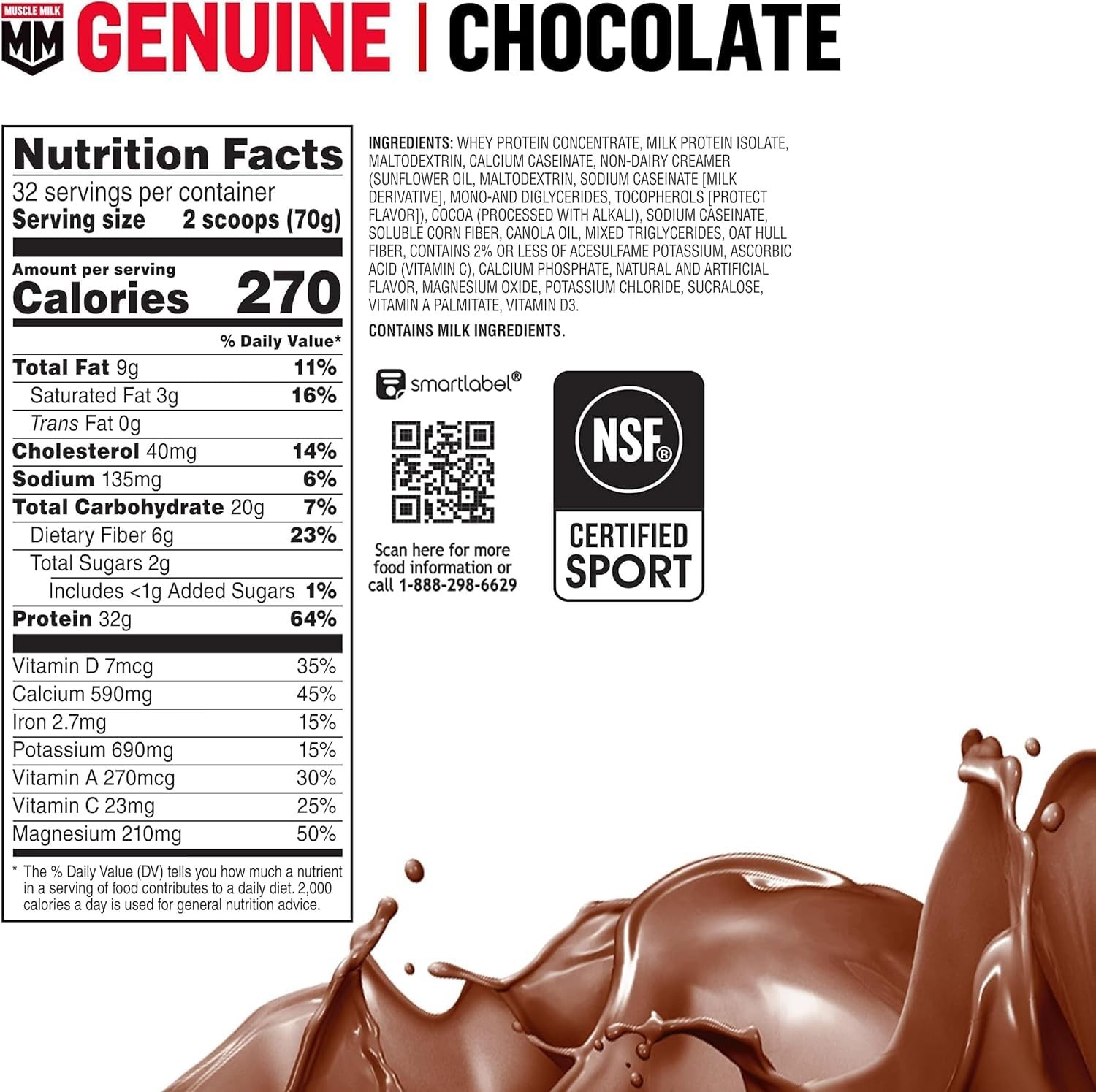 Muscle Milk Genuine Protein Powder, Chocolate, 4.94 Pound (Pack of 1)