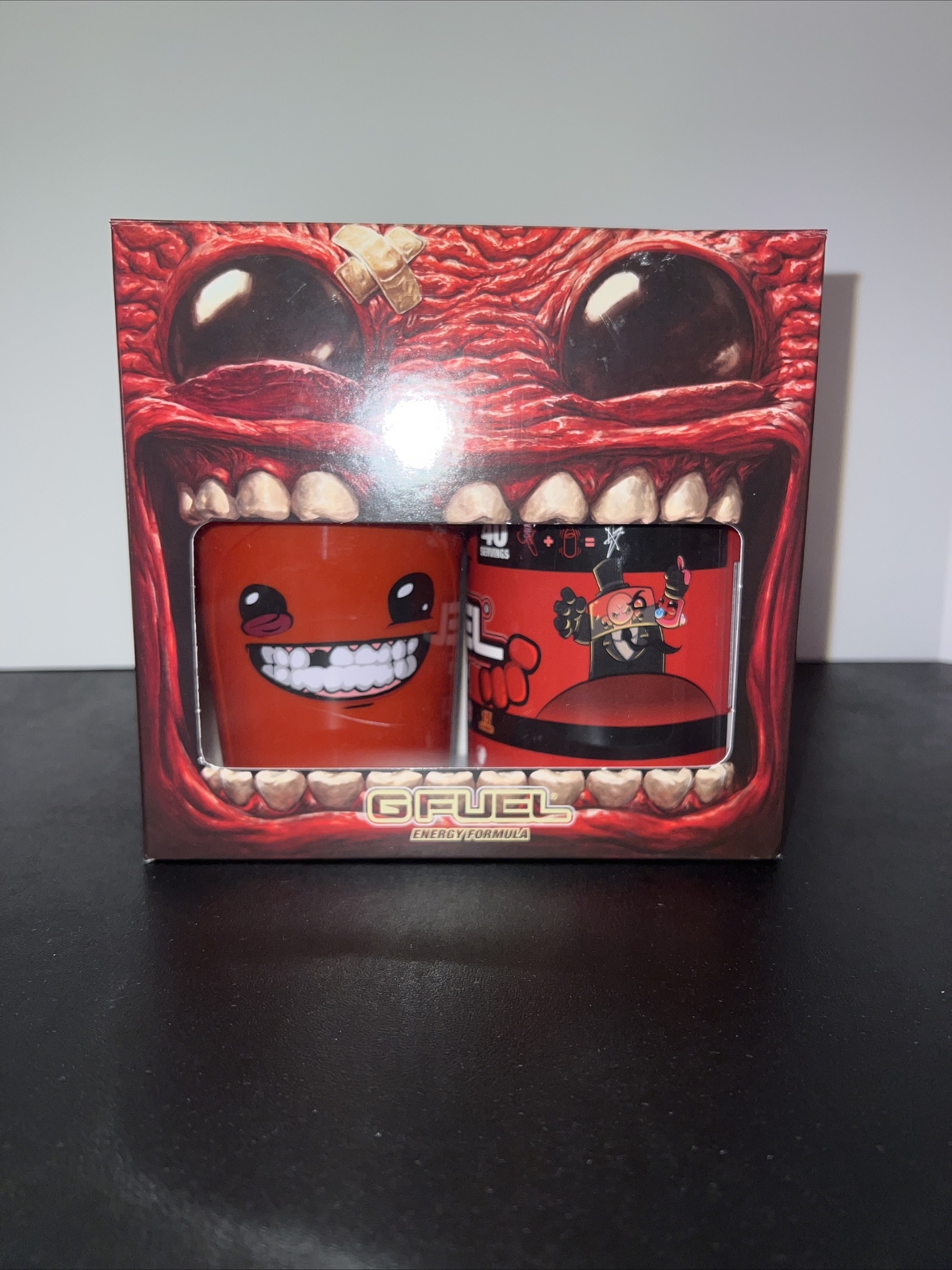 G Fuel Super Meat Boy Blood Sweat & Tears Collector’s Box + Shaker Cup + Sticker