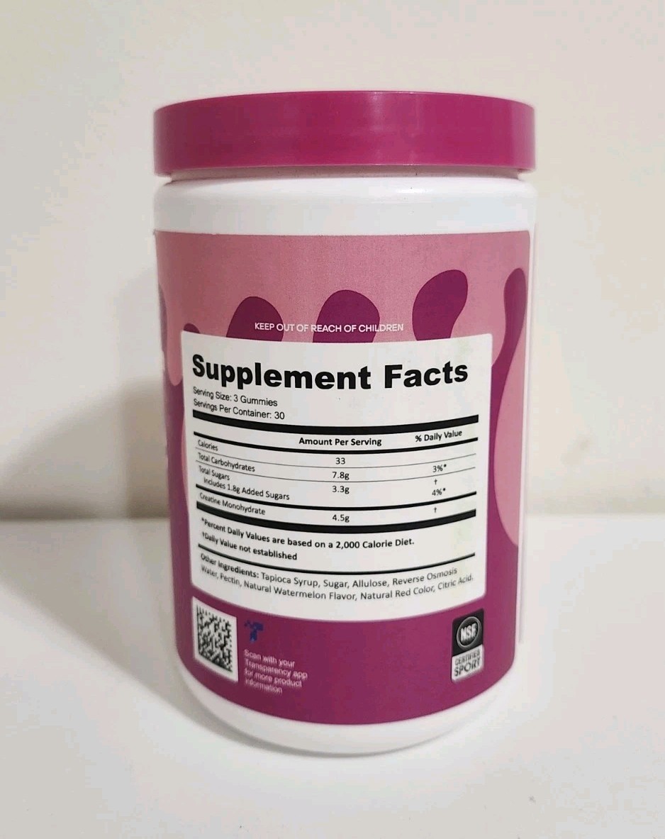 NEW Create Creatine Monohydrate Gummies Watermelon for Men & Women EXP. 10/2026