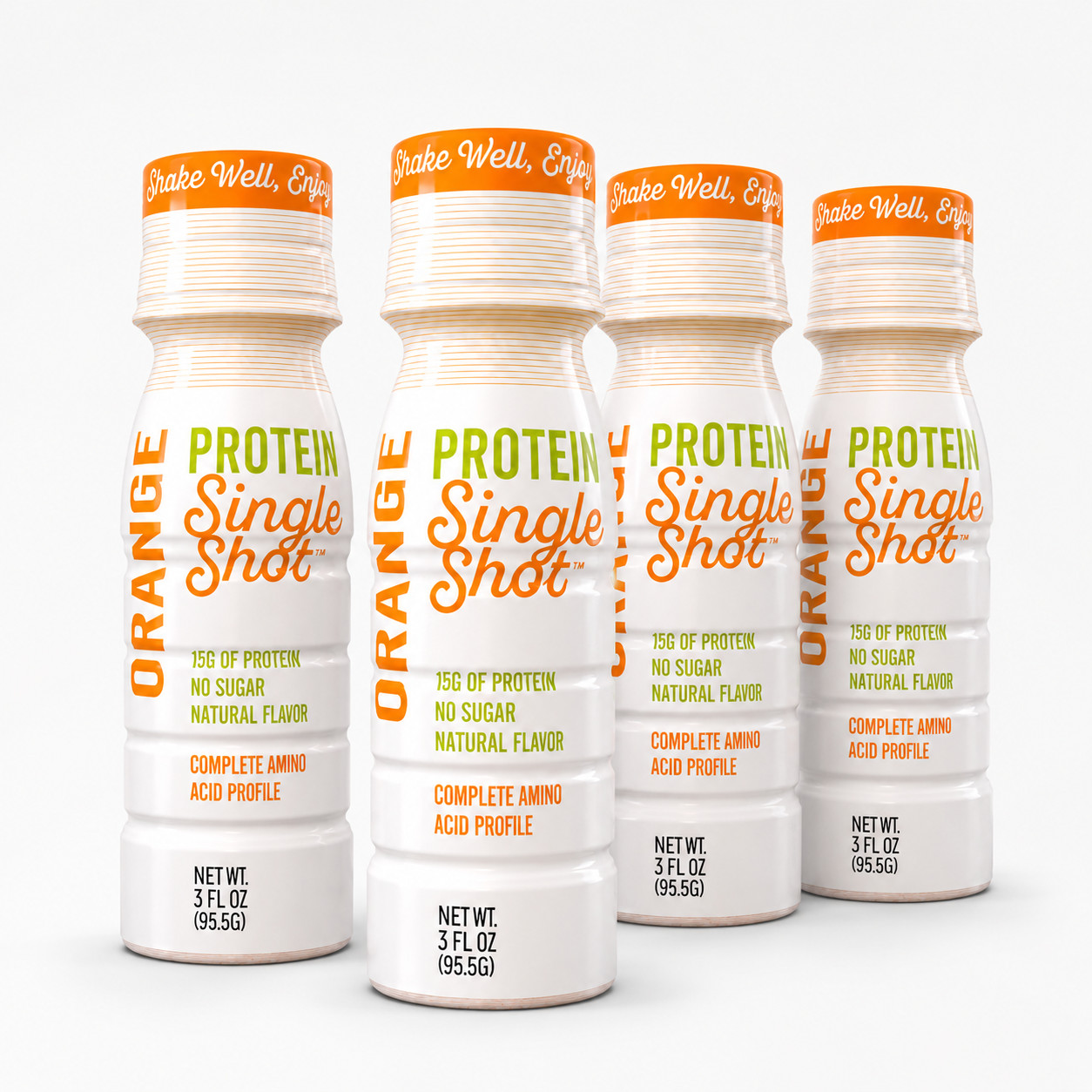 NutriWise – High Protein 15g Shot | Orange | Low Calorie (4-Pack Bottles)