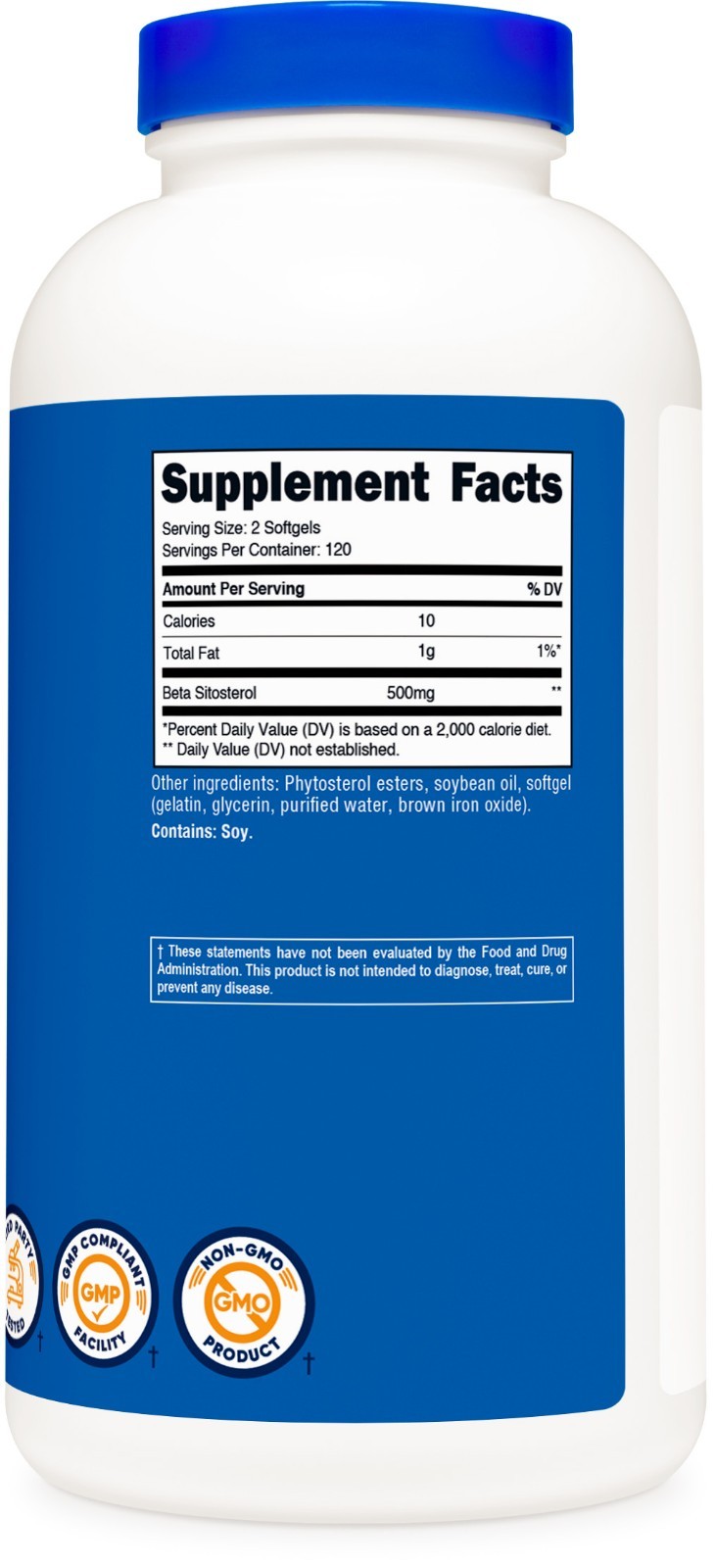 Nutricost Beta Sitosterol 240 Softgels, 500mg – GMO and Gluten Free, 120 Serving