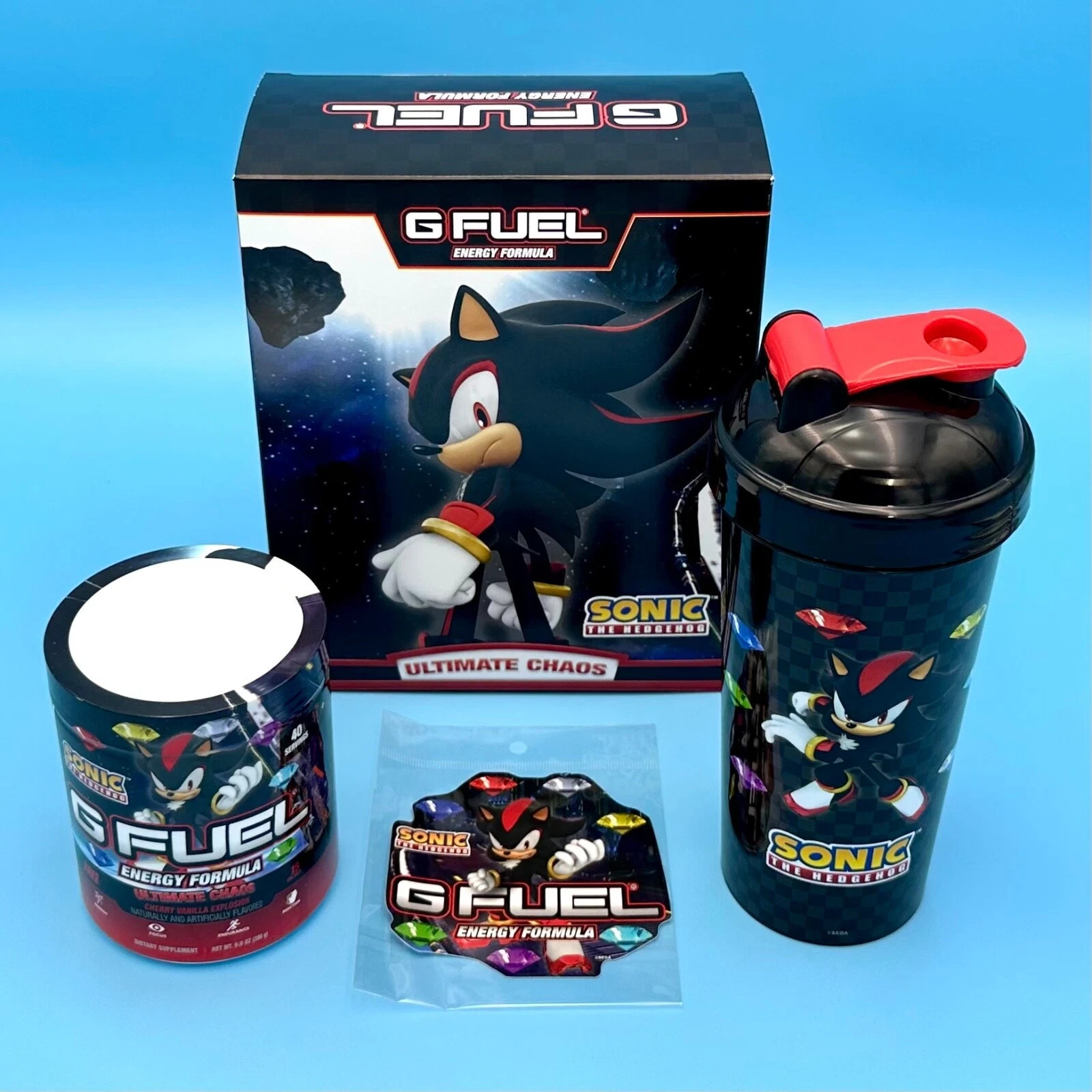 G Fuel Sonic the Hedgehog Shadow Ultimate Chaos Collector’s Box Tub Shaker Cup