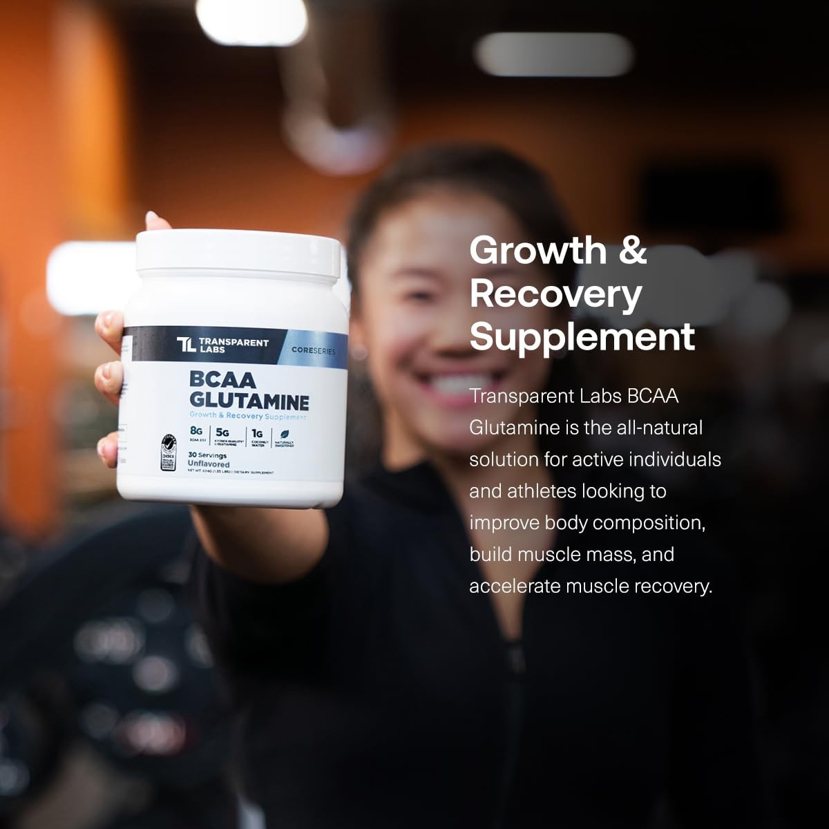 BCAA Glutamine Powder 8000mg – Muscle Recovery, Growth & Endurance – 30 Servings