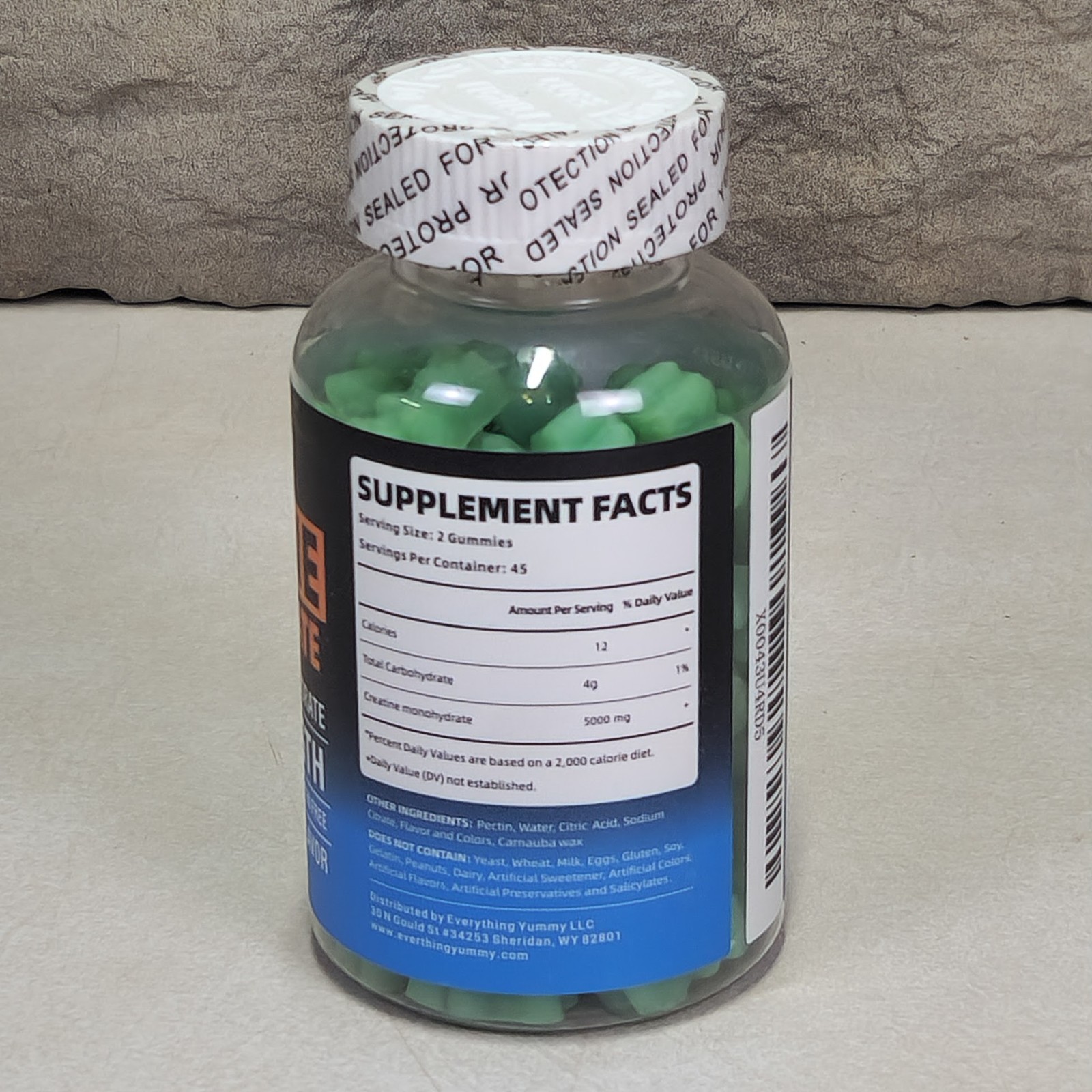 Creatine Monohydrate 5000MG 90 Gummies Muscle Growth Blueberry Flavor Exp 04/26
