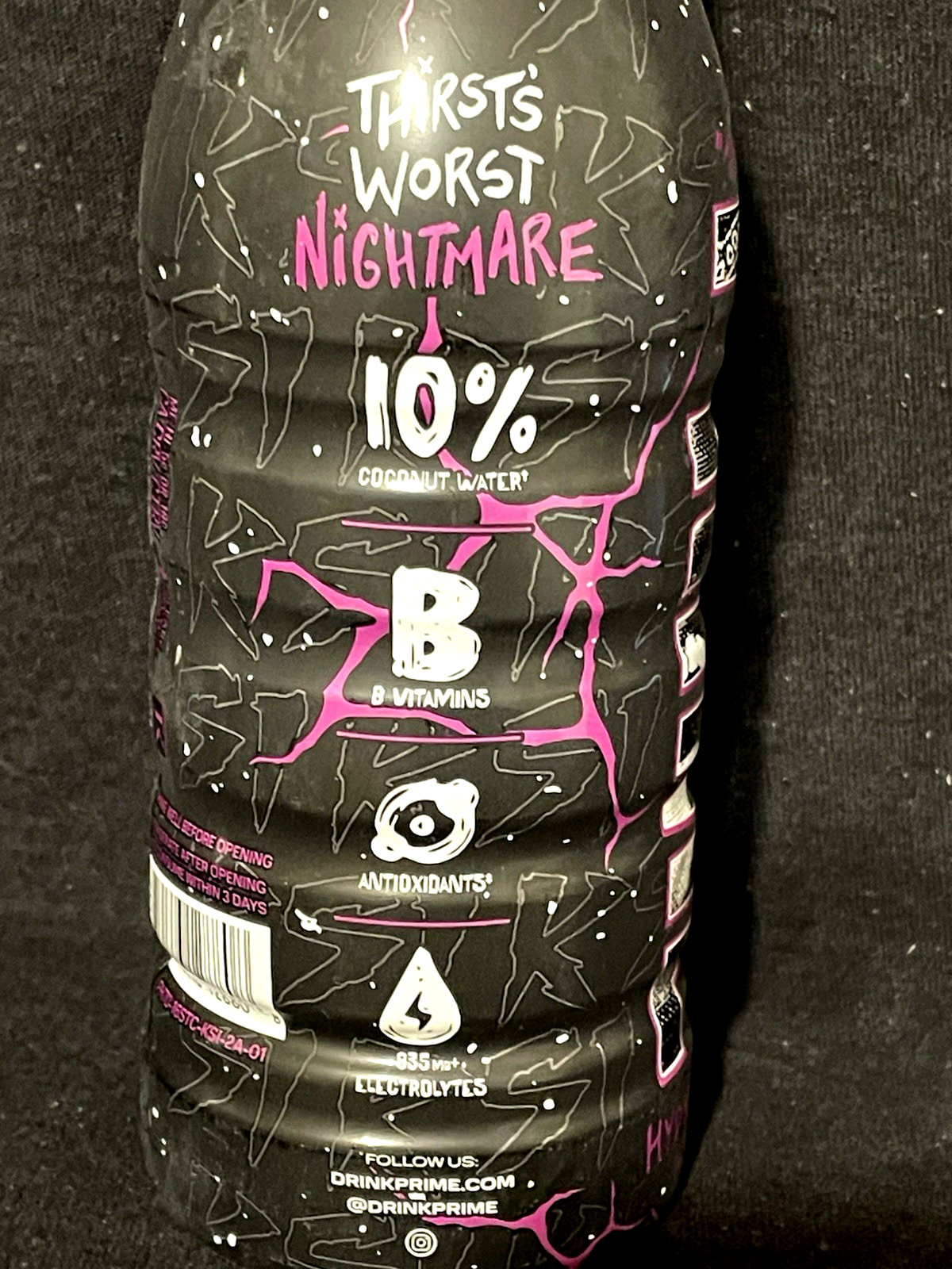 Prime KSI The Nightmare Limited Strawberry Cream Hydration Drink 2 Bottles 16.9