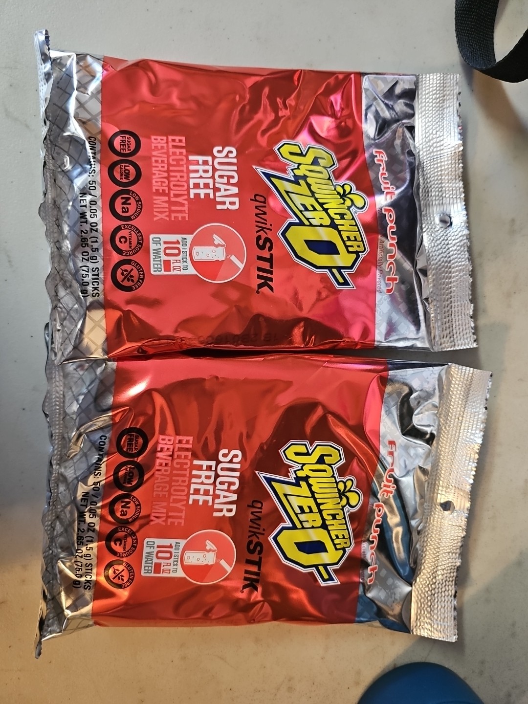 Lot Of 2 Sqwincher ZERO Qwik Stik – Fruit Punch Sugar Free 50 =100 Pack New