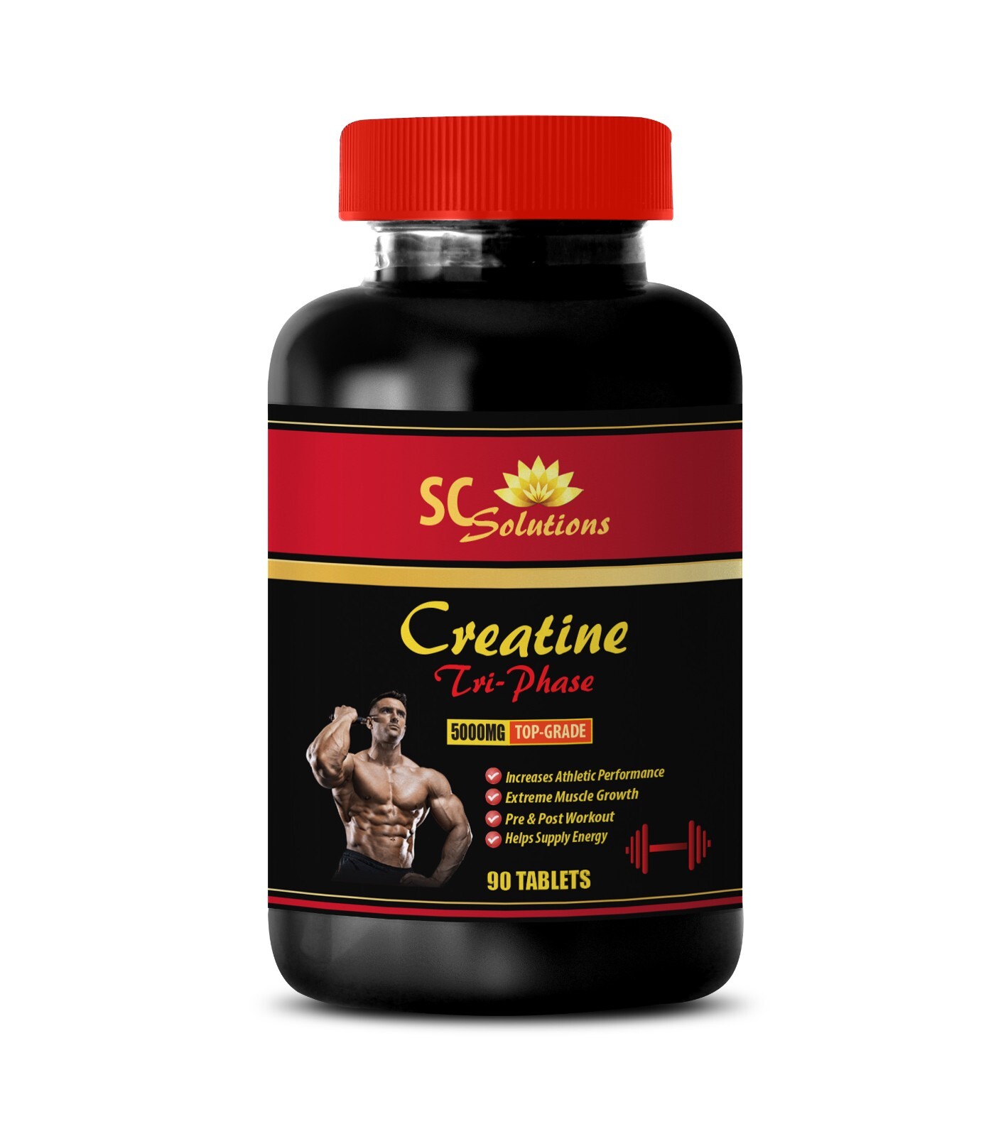 creatine monohydrate – CREATINE TRI-PHASE – energy booster 1 Bottle 90 Tablets