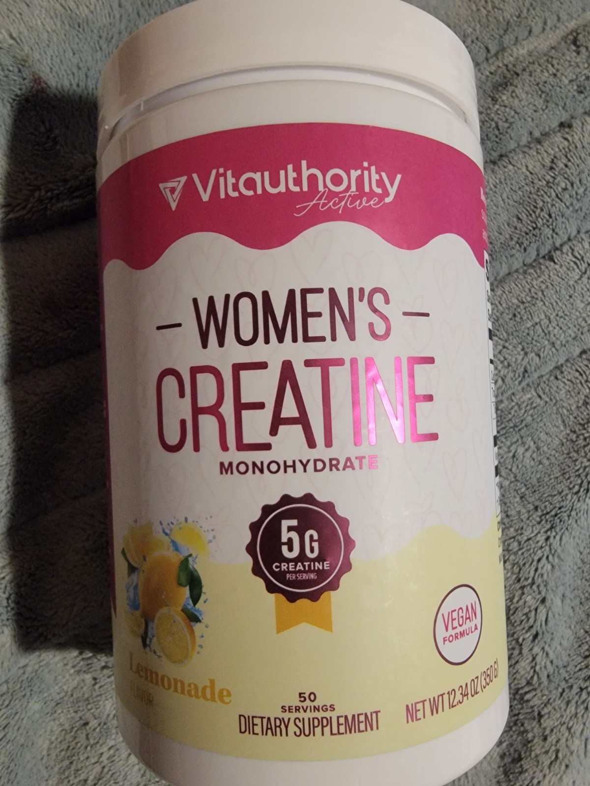Micronized Creatine Monohydrate Supplement Muscle Growth Support Lemonade Flavor
