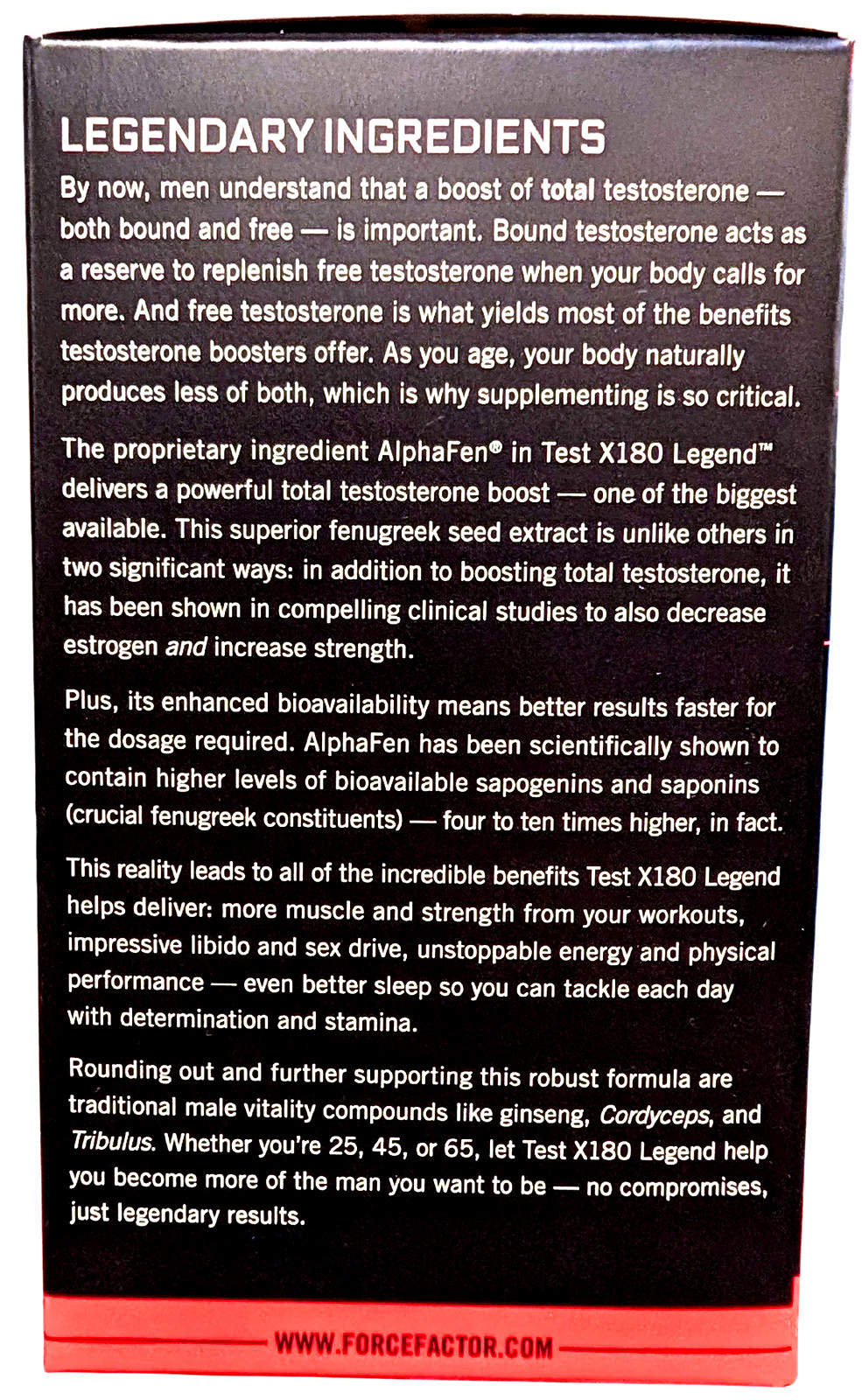 Force Factor Test X180 Legend Testosterone Booster Capsules 120 Count EXP 03/29