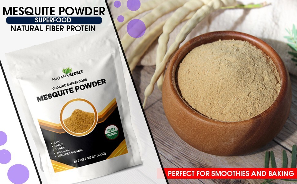 Mesquite Powder USDA Certified Organic Non GMO, Vegan Protein Superfood Natural
