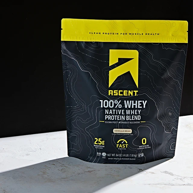 Ascent 100% whey Protein Powder Vanilla 2 lb | 29 Servings | 25g Whey Protein |
