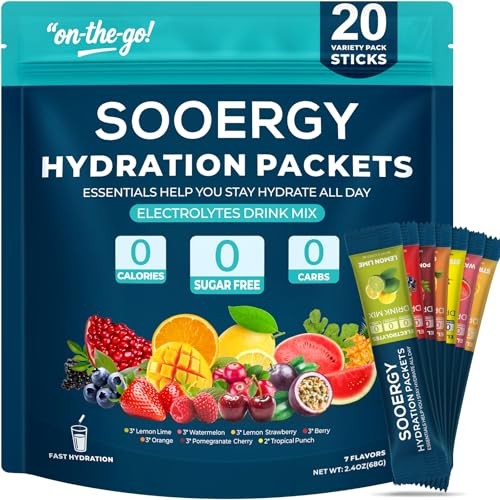 Electrolytes Powder Packets Sugar Free Hydration Packets, 7 Flavors Liquid