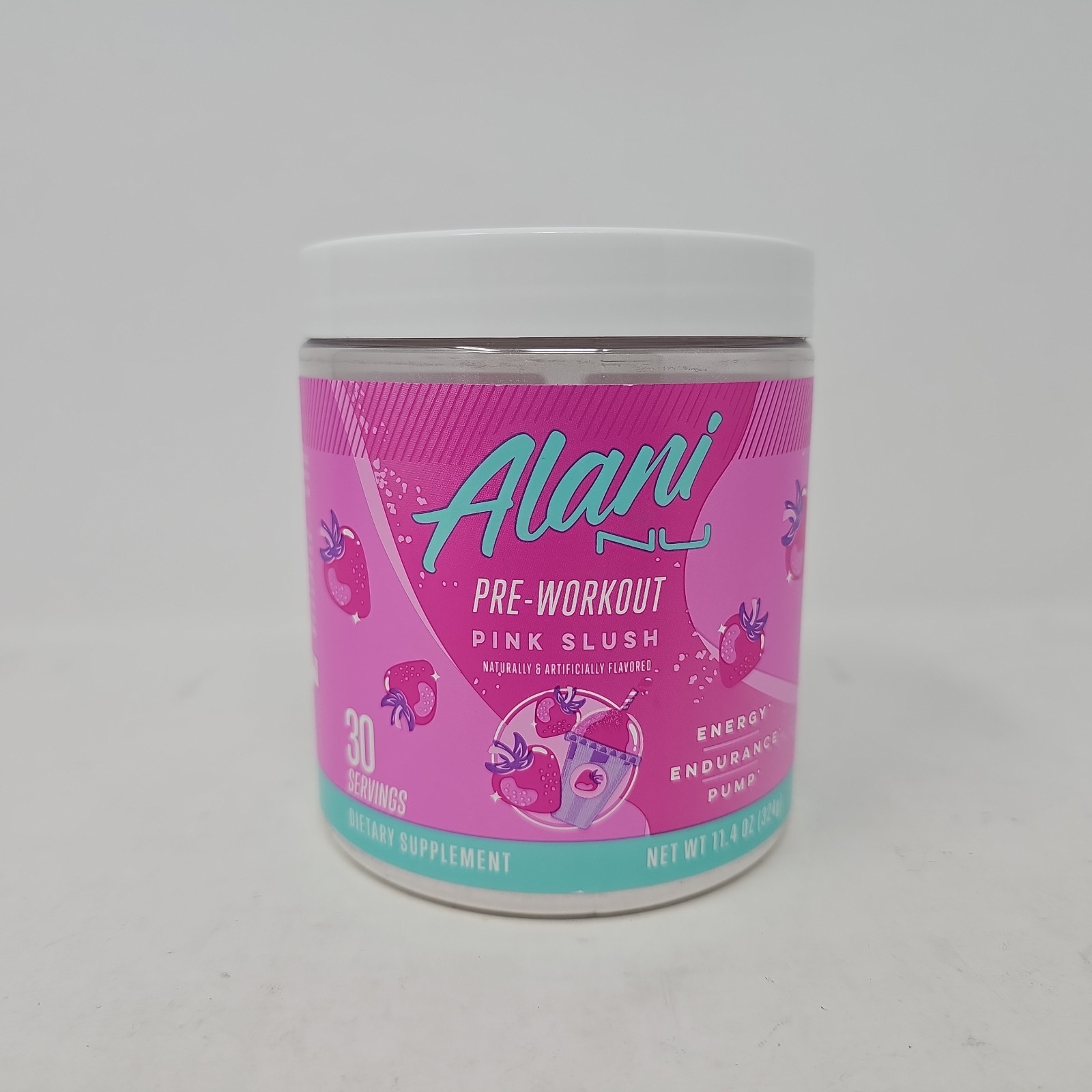 Alani Nu Pre Workout Powder Pink Slush 30 Servings 11.4 Oz. Exp 02/2028