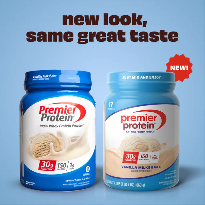 Premier Protein 100% Whey Protein Powder, Vanilla Milkshake, 1.7 lb