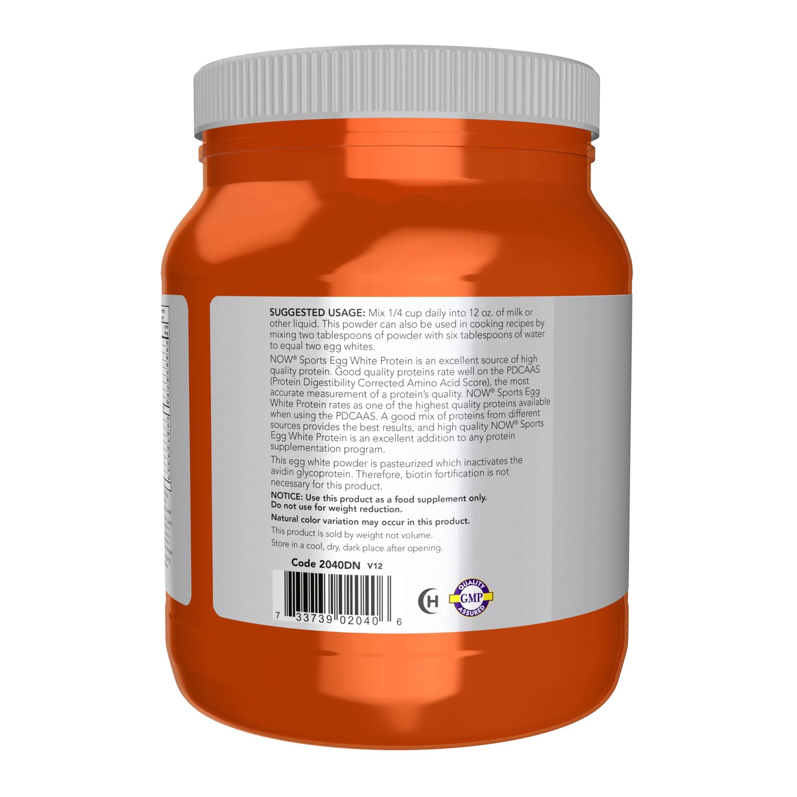 Egg White Protein Powder 16g BCAAs Unflavored 1.2 Pound NOW Foods Sports
