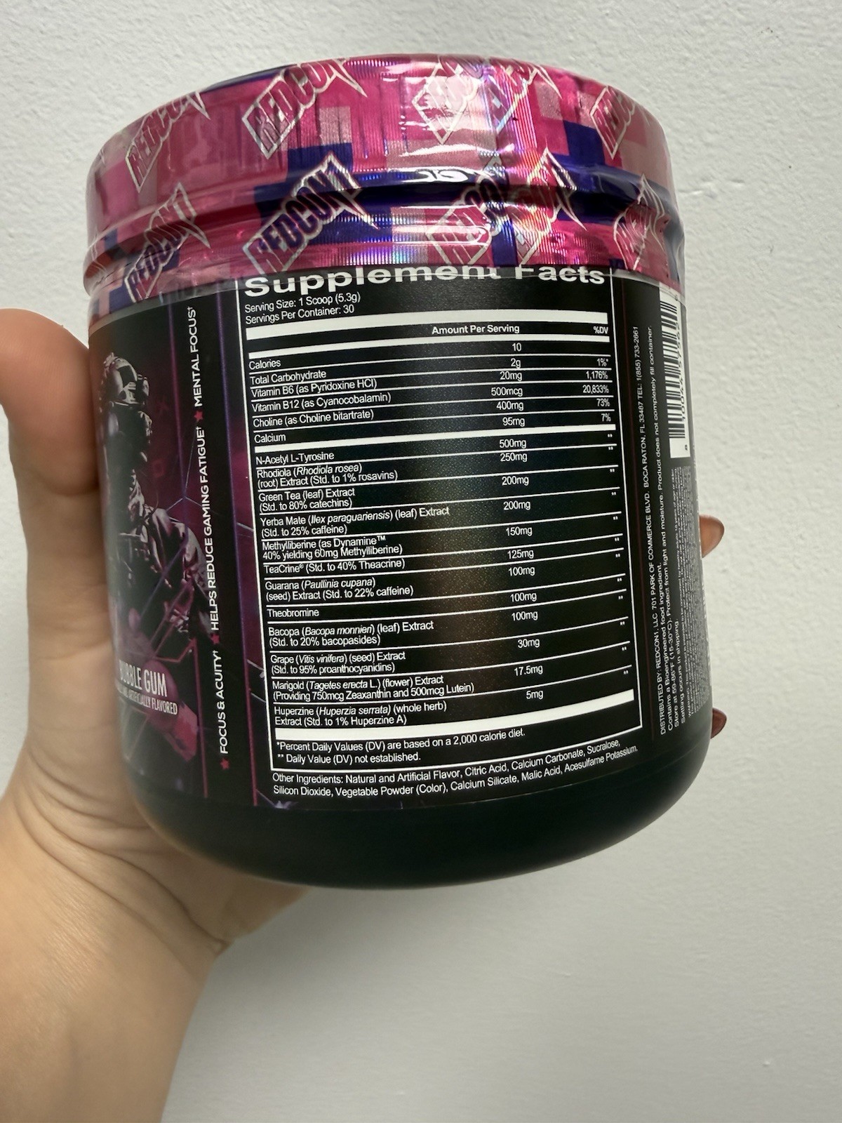REDCON1 War Games Pre-Workout Powder, Bubble Gum Flavor, 30 Servings