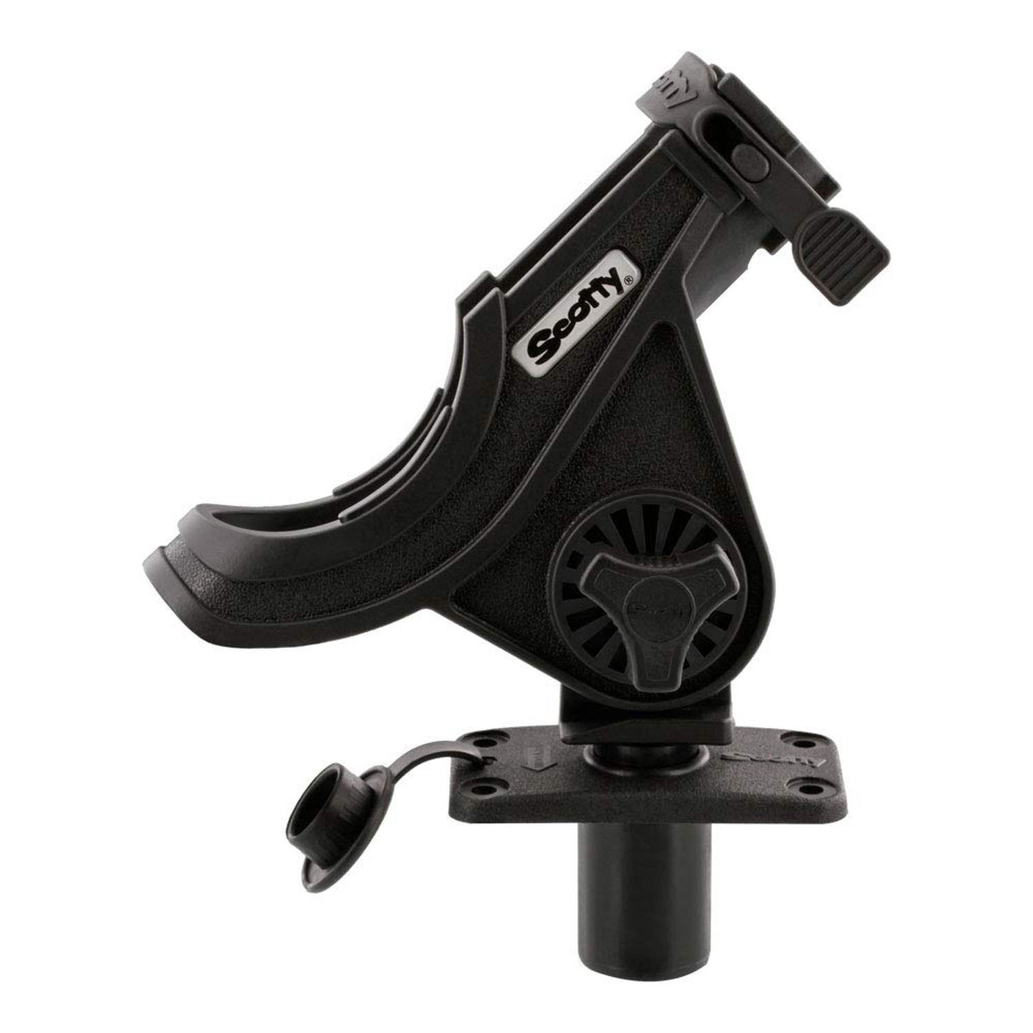 Scotty Baitcaster/Spinning Rod Holder Black with 244 Flush Deck Mount, Small …