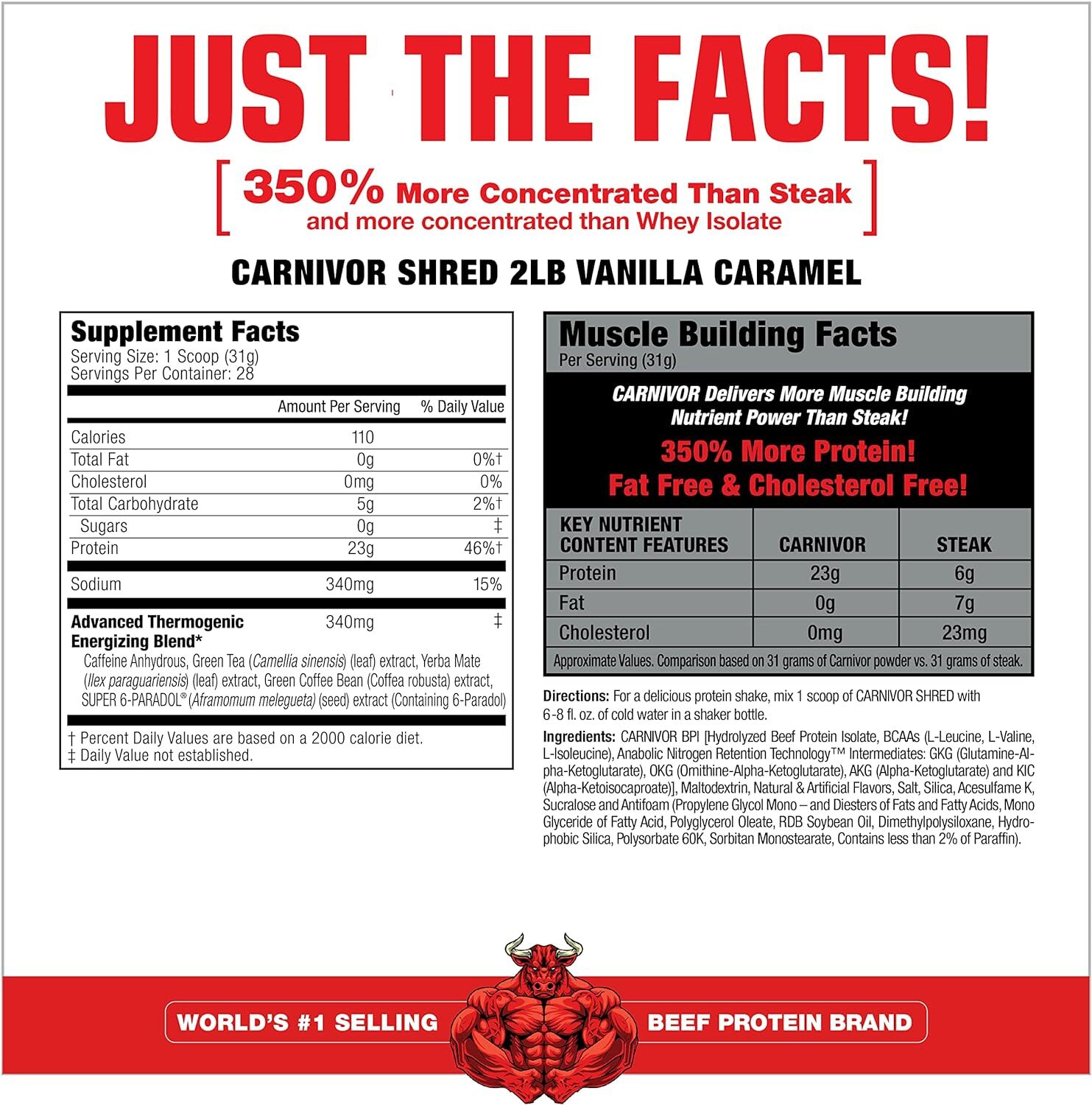 MuscleMeds Carnivor Shred Fat Burning Hydrolized Beef Protein Isolate, 0