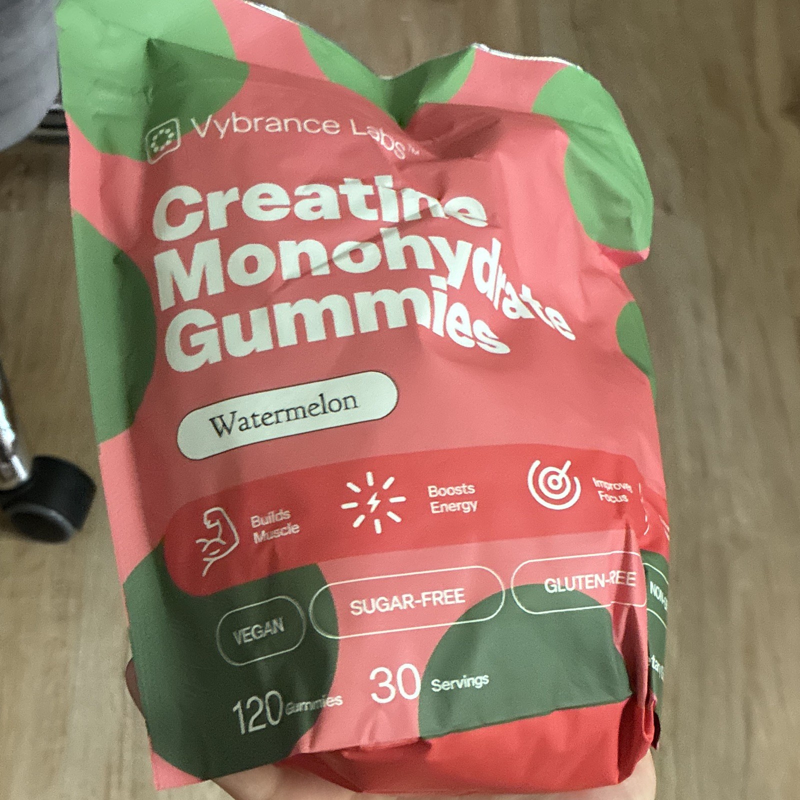 Vybrance Labs Creatine Monohydrate Gummies Watermelon 120 Vegan Sugar-Free